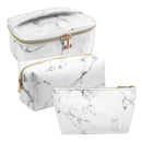 3 Pack Marble Makeup Bag Set Portable Toiletry Pouch Bag Waterproof Organiz