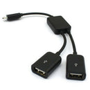 Dual Micro USB OTG Hub Host Adapter Cable for Tablet PC and Smart Phone