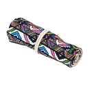 School Canvas Roll Pouch Pen Storage pecncil box 48 Holes National style V9Q6