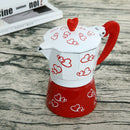 6 Cup Moka Stovetop Espresso Coffee Maker Pot Latte Red Heart Print