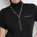 Fashion Women Hollow Out Geometry Lock Pendant Necklace Choker Jewelry Access-OZ