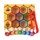 Wooden Beehive Games Clip Bee Color Cognition Toys Childhood Education Toys