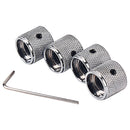 4 Pcs Chrome Guitar Bass Metal Dome Knob For String Instrument Accessory