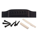 Bridge Pins Pegs Ebony Bridge Saddle Nut Set for Acoustic Guitar Replacement