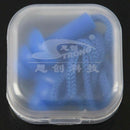Blue Stretchy String Silicone Swim Ear Plugs w Storage Case O4W1