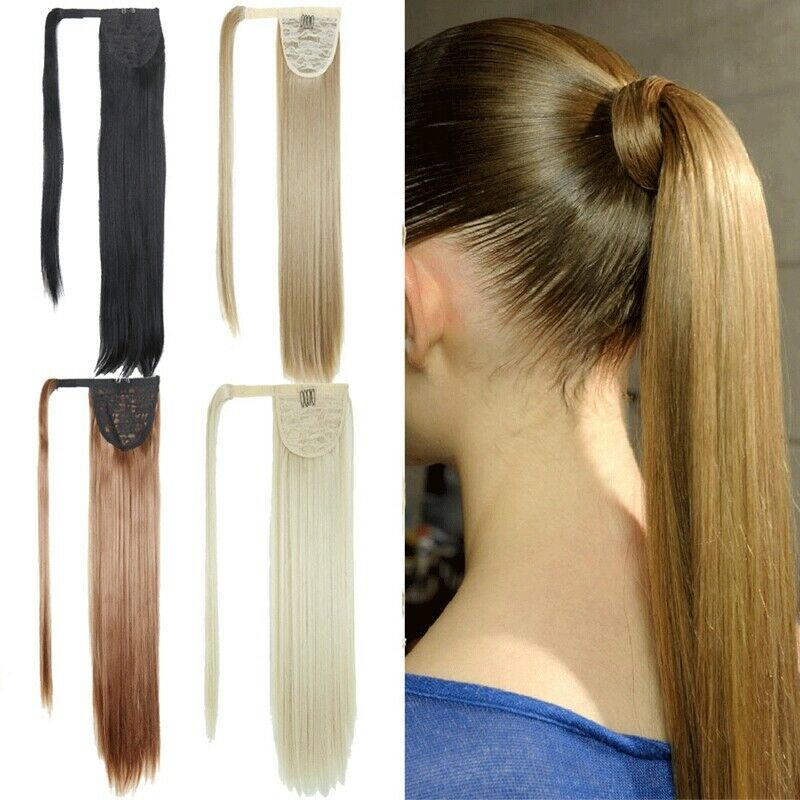 Ponytail Hair Extension Tail Hairpiece Long Straight Synthetic Women'S Hair T6R7
