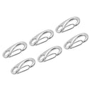 Marine 6pcs Stainless Steel Egg Shape Spring Snap Hook Clip Link Quick Carabiner