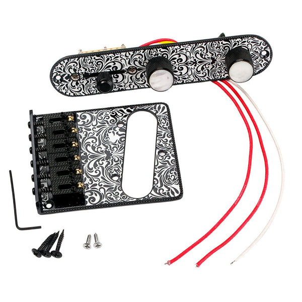 Metal Carving Electric Guitar Saddle Bridge Pickup Slot Set for Telecaster