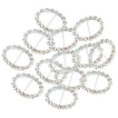 16pcs Diamante Rhinestone Oval Buckle Invitation Ribbon Slider Craft 10x20mm