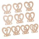 Wooden Wedding Table Numbers Heart Shaped 1-10 Table Number Signs