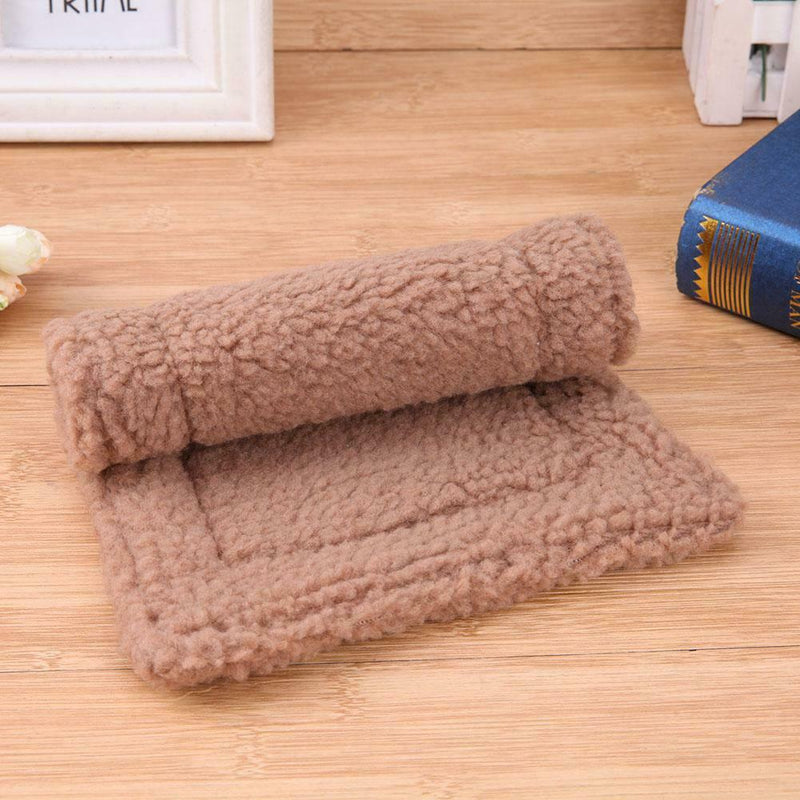 Plush Pet Hamster Cushion Mat Squirrel Blanket Guinea Pig Bed(Light Brown)