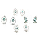 4pair Fashion Elegant Women Blue Crystal Rhinestone Ear Stud Earring Jewel PRW