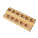 1X(11 Holes Wooden Essential Oil Tray Handmade Natural Wood Display Rack De