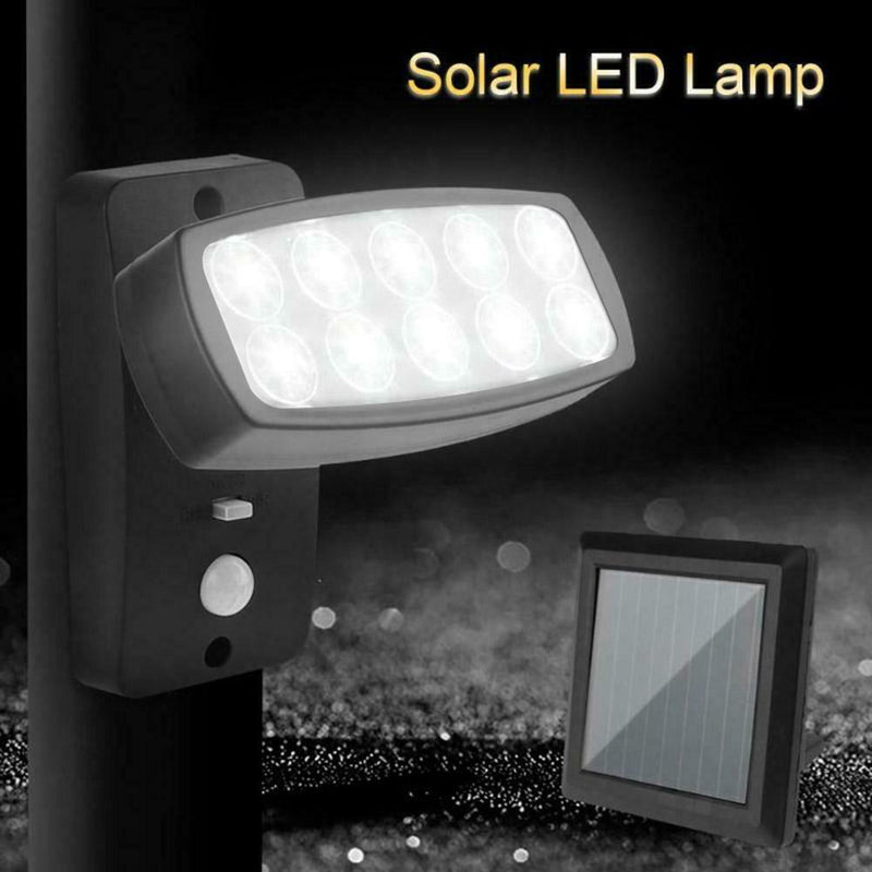 Waterproof 10 LED Solar Light Motion Sensor Outdoor Garden Yard Wall Lamp