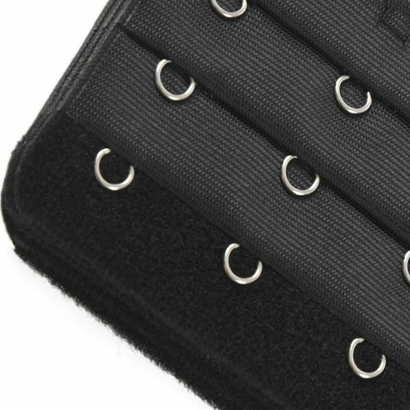 Black 5 Rows Hook And Eye Tape Extension Bra Strap Extender 5 Pcs For Women
