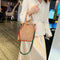 Plush Women Shoulder Crossbody Bag Hit Color Fashion Handbag (Light Brown)