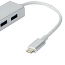 Type-C to 3-Port USB3.0 HUB 100Mpbs Fast Ethernet Lan Adapter Cable f. OS X