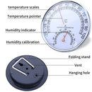 A5 Portable Hygrometer Round Sauna Thermometer Measuring Metal Case Steam Room