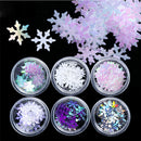 6pcs Christmas Holographic Snowflake Nail Art Glitter Sequins Nail Decoration