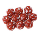 10pcs 16 Sided D16 14mm Acrylic Opaque Dice for Role Playing Game RPG Coffe