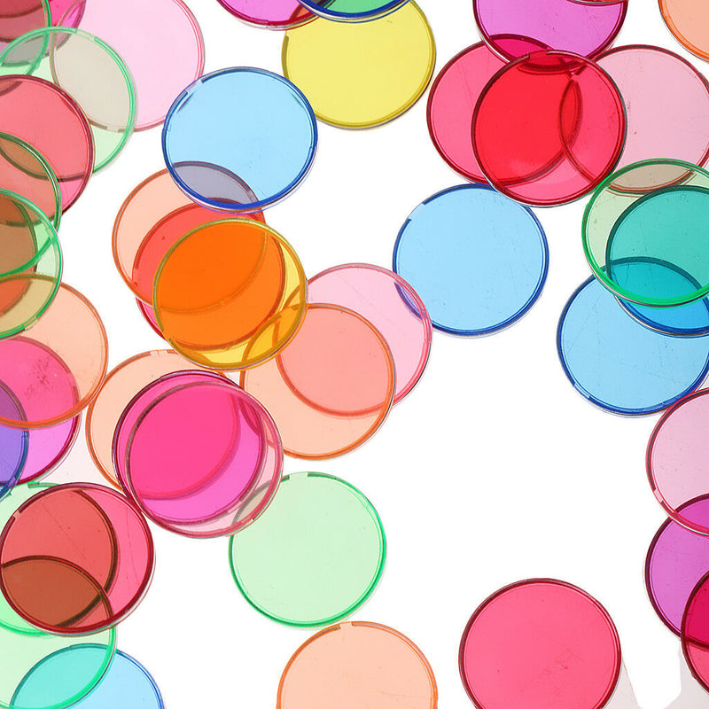 100Pcs Metal Edge Plastic Round Chips For Scientific Magnetic Experimental