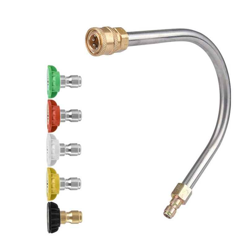 Copper Car Washer Spray  Curved Extension Rod Lance Nozzle Tip Set 1/4''