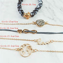 Letter Love Chain Bracelet Set Turtle Map Beads Women Jewelry Pendant Gifts