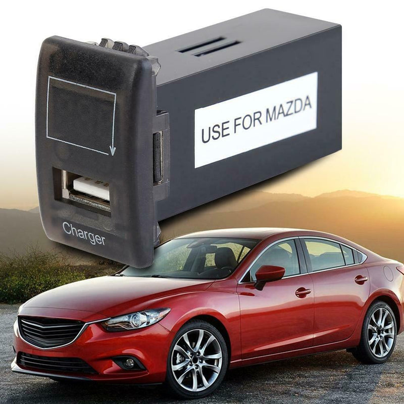 12V 24V to 5V 2.1A USB Car Charger Adapter with Blue LED Voltmeter for MAZDA