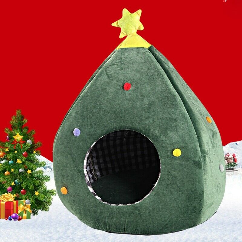 Christmas Stars Semi-Closed Cute Warm Pet Nest Cat Litter Kennel
