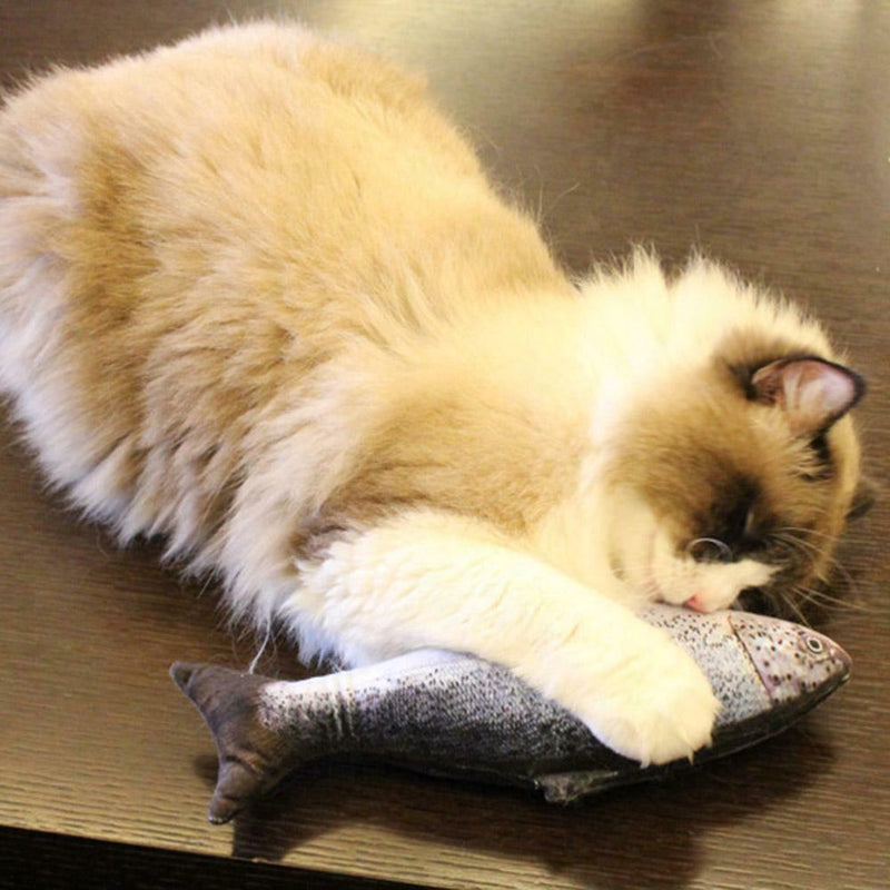Plush Fish Shape Pet Cat Kitten Teaser Plaything Catnip Toys Pillow(20cm)