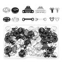 50 Sets Metal Hook and Eye Fastening Snap Button Closure Hook for Trousers Skirt
