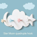 Practical Wall Mounted Nail-free Stickup Star Moon Shape Hanger Cloud Cloth R0I5