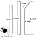Reusable Metal Drinking Straws Set of 8 with 2 Free Cleaning Brush Included M8S4