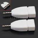 3.5mm Male AUX Audio Plug Jack to USB 2.0 Female Converter Adapter White Color
