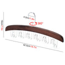 Wood Color 12 Belt Wood Racks With Stainless Steel Hooks Closet Accessories
