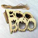 10pcs Wooden Halloween BOO Pendant Small Hangings Pendants Props for DIY Pa