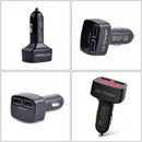 4 in 1 3.1A Dual USB Car Charger Adapter Voltmeter Celsius Red + Blue A