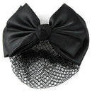 Woman Black Two Layers Polyester Bowtie Hair Bun Cover Hairclip