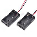 2pcs Black 2 x 18650 3.7V Battery Holder Case Box w Wire Leads M&O