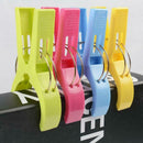 Pack of 4 Large Bright Colour Plastic Beach Towel Pegs Clips to Sunbed