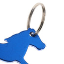 Aluminum Horse Pattern Bottle Opener Key Ring Keychain Bag Pendent Blue