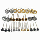 36Pcs Brass Steel Wire Brush Polishing Wheels Full Kit for Rotary Tool Drill Bit
