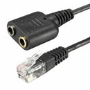 RJ11 to 3.5mm Female Headset/Headphone Adapter Cable Stereo Converter New