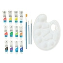 Acrylic Paint Set 12 Colors 3 Paint Brush Included Palette and Nylon Brushes for