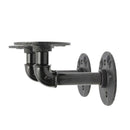 1X(2Pcs Industrial Black Iron Pipe Bracket Wall Mounted Floating Shelf Hang