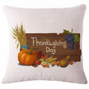 Happy Thanksgiving Pillow Covers 18 x 18 inch Cotton Linen Home Thanksgivin
