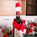 Christmas Scarf Hat Wine Bottle Set Red Wine Bag Xmas Party Tabletop DecoraS Hn