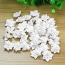 40x Crystal Rhinestone Decoration Satin Ribbon Flower Applique Craft White Color