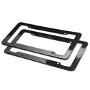 1X Black Carbon Fiber License Plate Frame Tag Cover Protection Rack Standard OZ