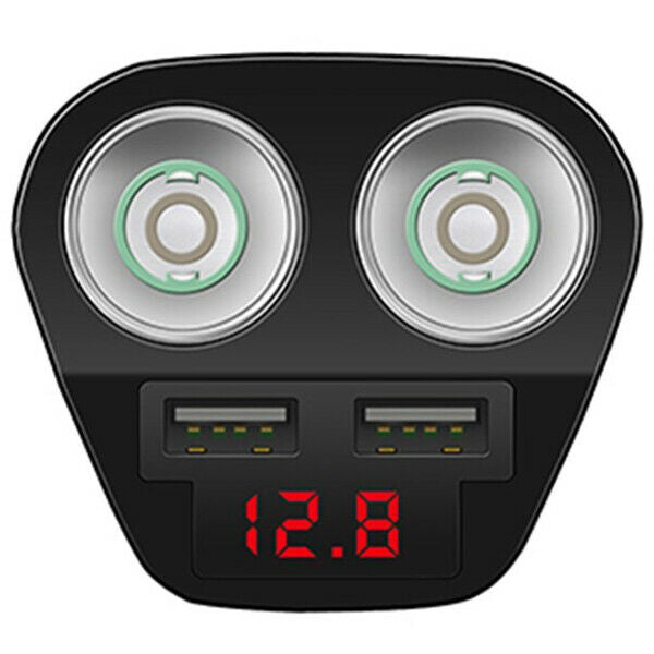 1 to 2 Sockets Cigarette Lighter Splitter, Dual USB Car Charger Adapter wit